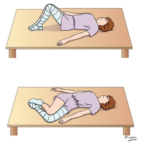 다리 눕히기 운동법 - 다리눕히기는 바닥에 누워 양쪽 다리를 구부리고 상체는 바닥에 밀착된 상태에서 오른쪽으로 눕혀주고 다시 왼쪽으로 눕혀주는 동작을 반복해줍니다.